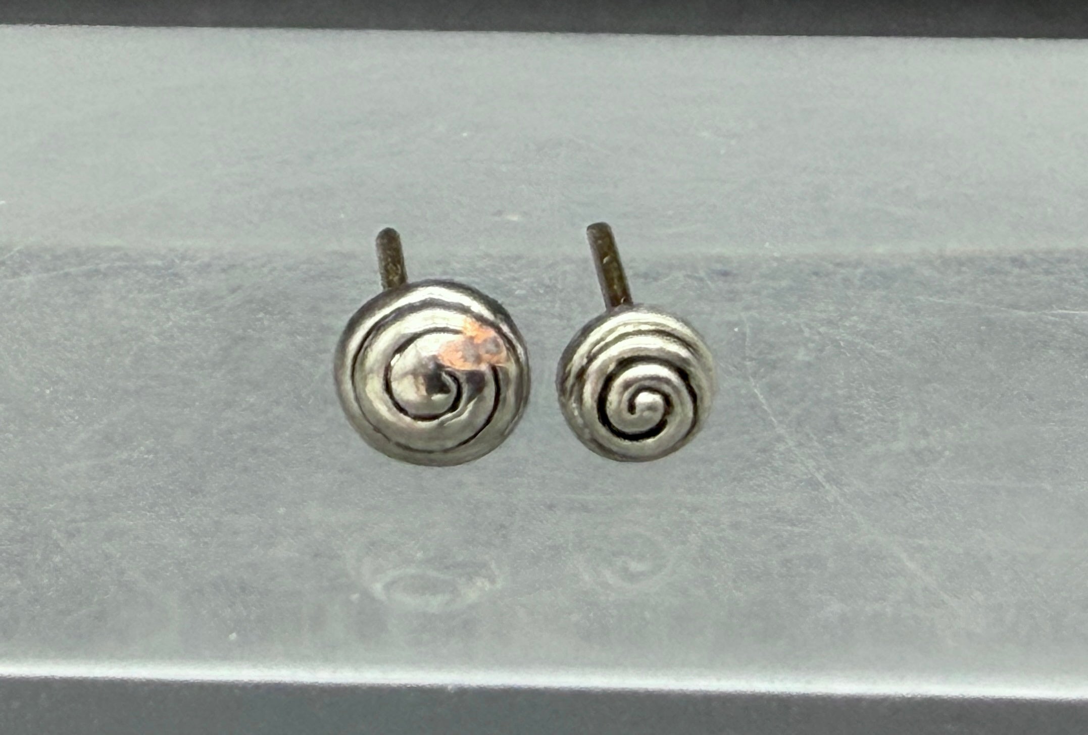 Vintage Silver Plated Rose Stud Earrings