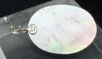 Vintage Abalone Shell Pendant Sterling Silver with Black Beaded Necklace- 36"