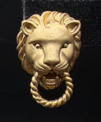 Vintage Gold Tone Sterling Silver Lion's Head Knockers Earrings