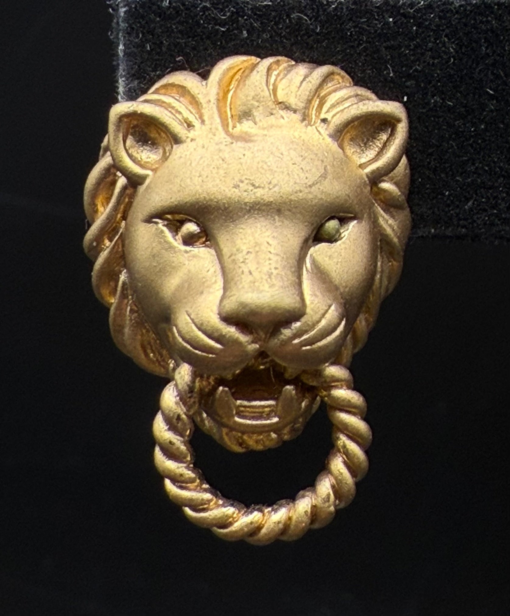 Vintage Gold Tone Sterling Silver Lion's Head Knockers Earrings
