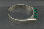 Vintage Artisan Sterling Silver Imitation Malachite Ring - Size 8