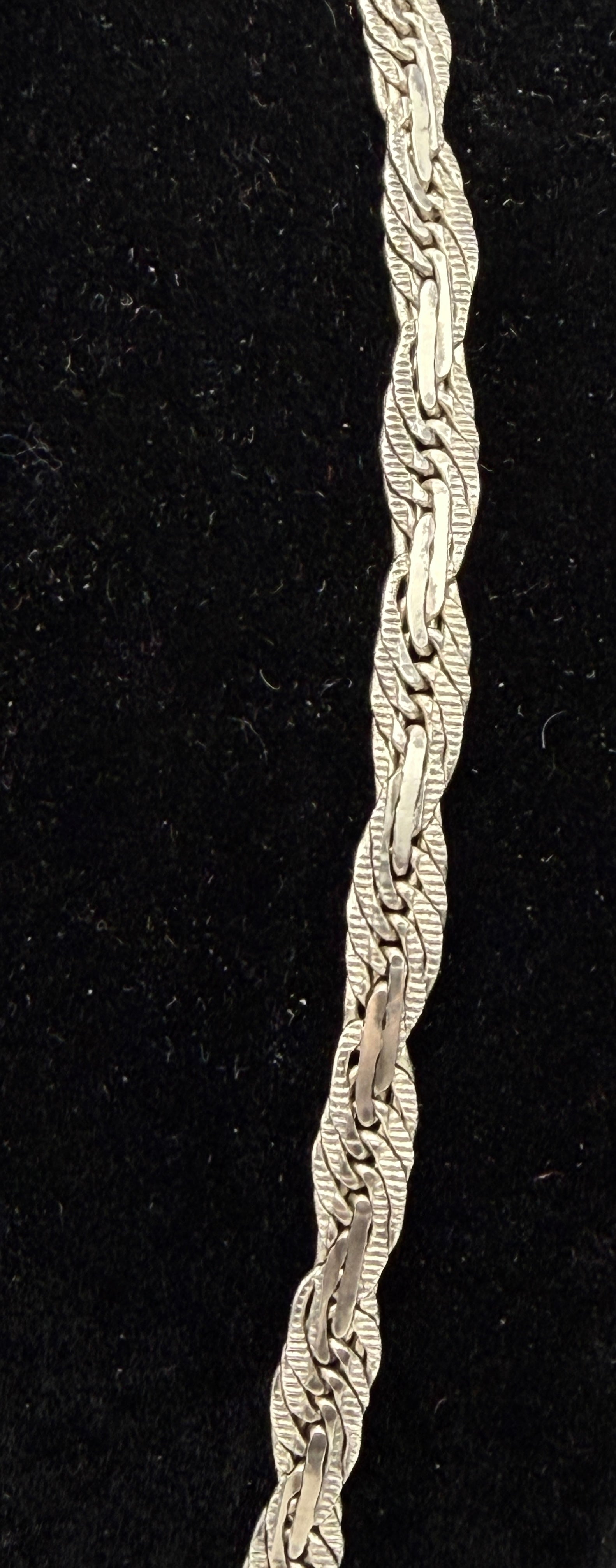 Vintage Handcrafted Sterling Silver Unique Link Necklace - 24"