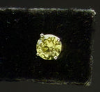 Vintage Round Cut Sphene Sterling Silver Stud Earrings