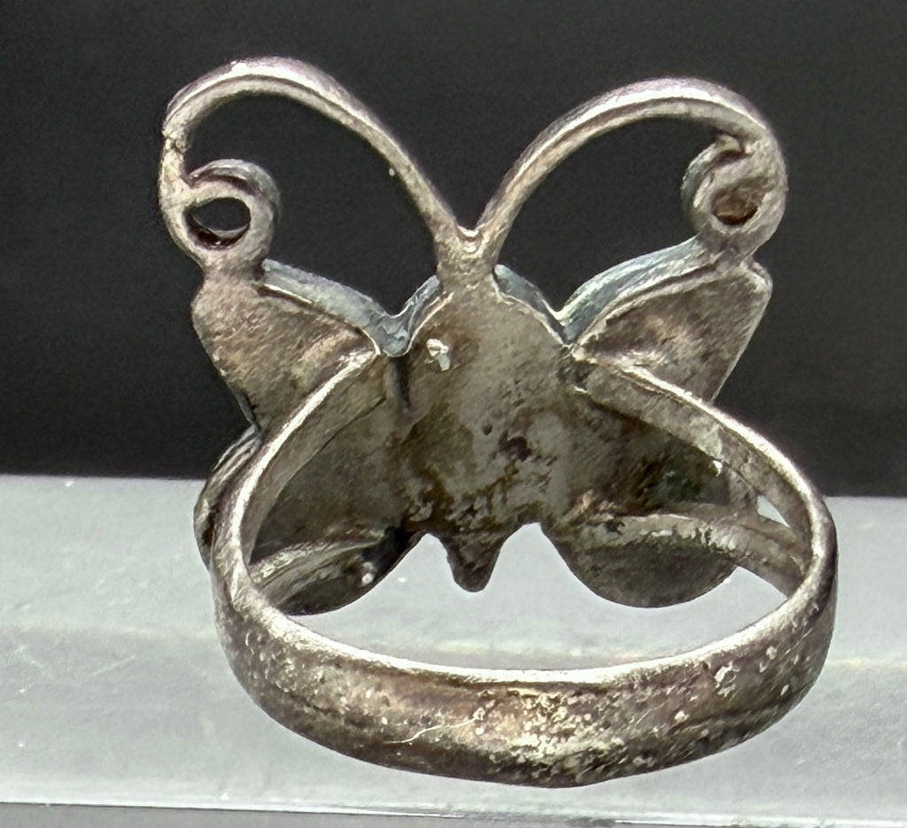 Vintage Handmade Butterfly Sterling Silver Ring - Size 5