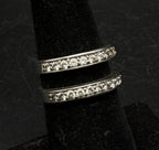 Vintage Sterling Silver Cubic Zirconia Double Band Ring - Size 5.75