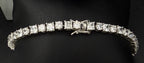 Vintage Princess and Round Cut CZ Sterling Silver Tennis Bracelet - 8"