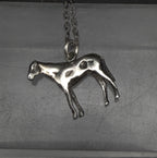 Vintage Sterling Silver Horse Pendant Chain Necklace - 18"