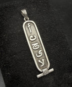 Vintage Ancient Egyptian Cartouche Arabic "Angela" Name Sterling Silver Pendant