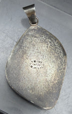 Vintage Handmade 950 Silver with Aventurine Pendant