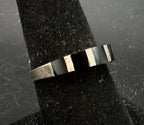Vintage Handmade Inlaid Black Onyx Sterling Silver Band - Size 7.25