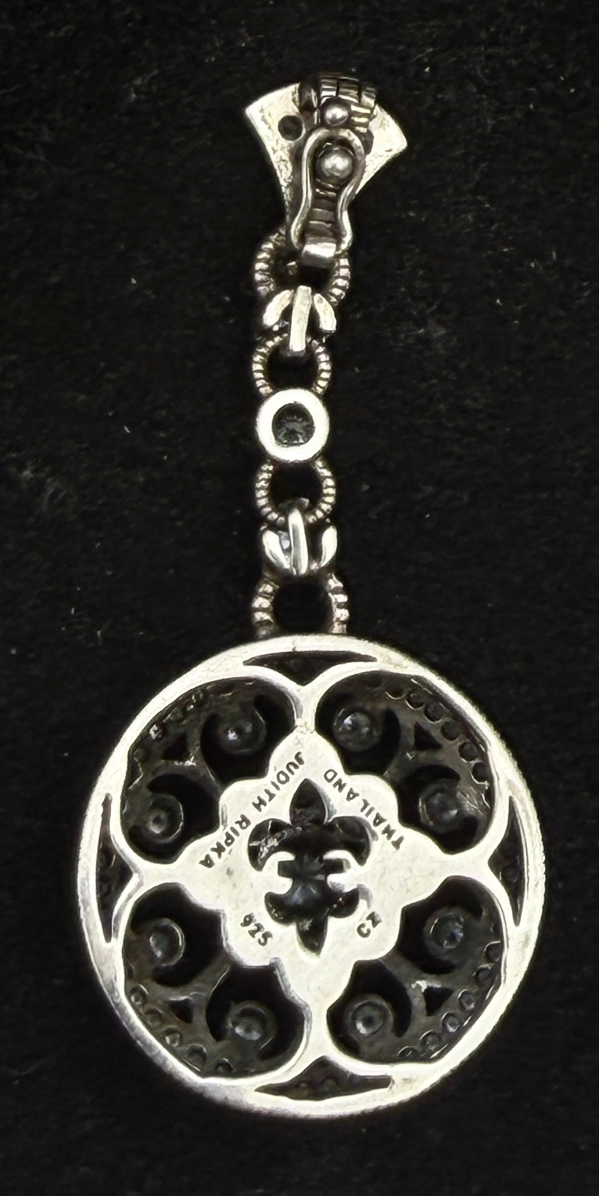 Judith Ripka - Vintage Sterling Silver Cubic Zirconia Open Work Pendant