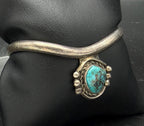 Vintage Handmade Turquoise Sterling Silver Cuff Bracelet