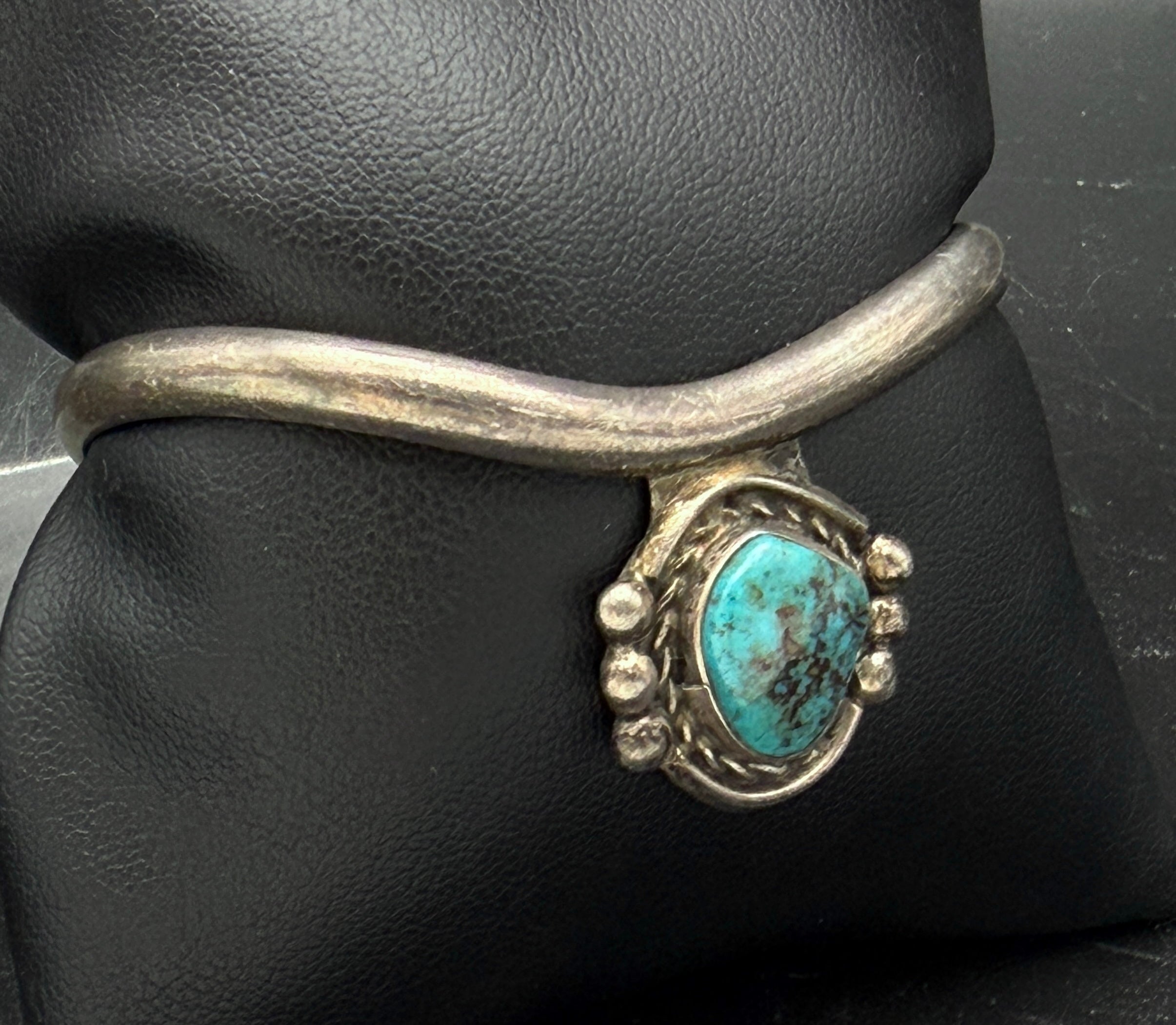 Vintage Handmade Turquoise Sterling Silver Cuff Bracelet