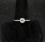 Vintage Sterling Silver CZ Solitaire Ring - Size 9