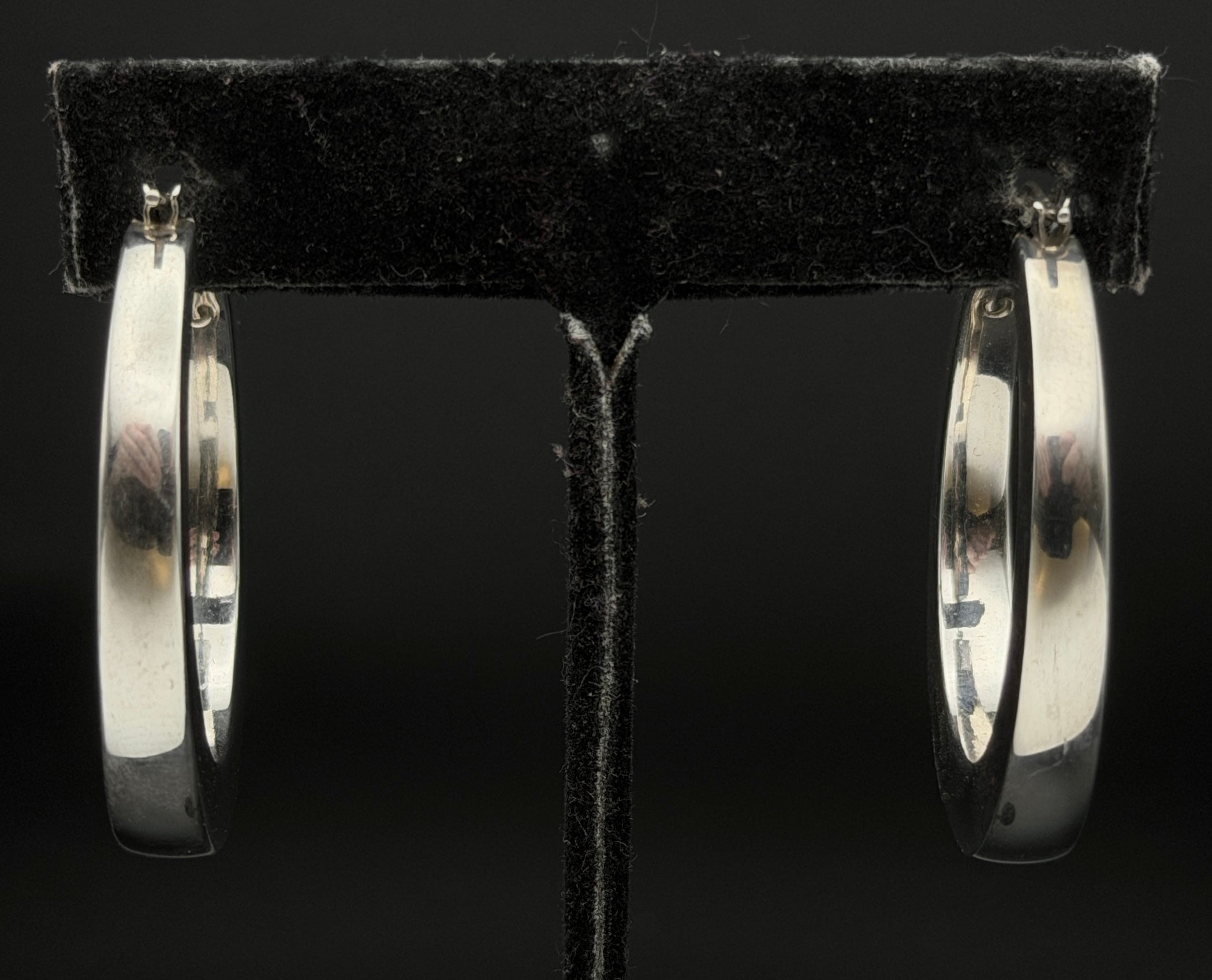 Milor - Vintage 950 Silver Italian Hoop Earrings