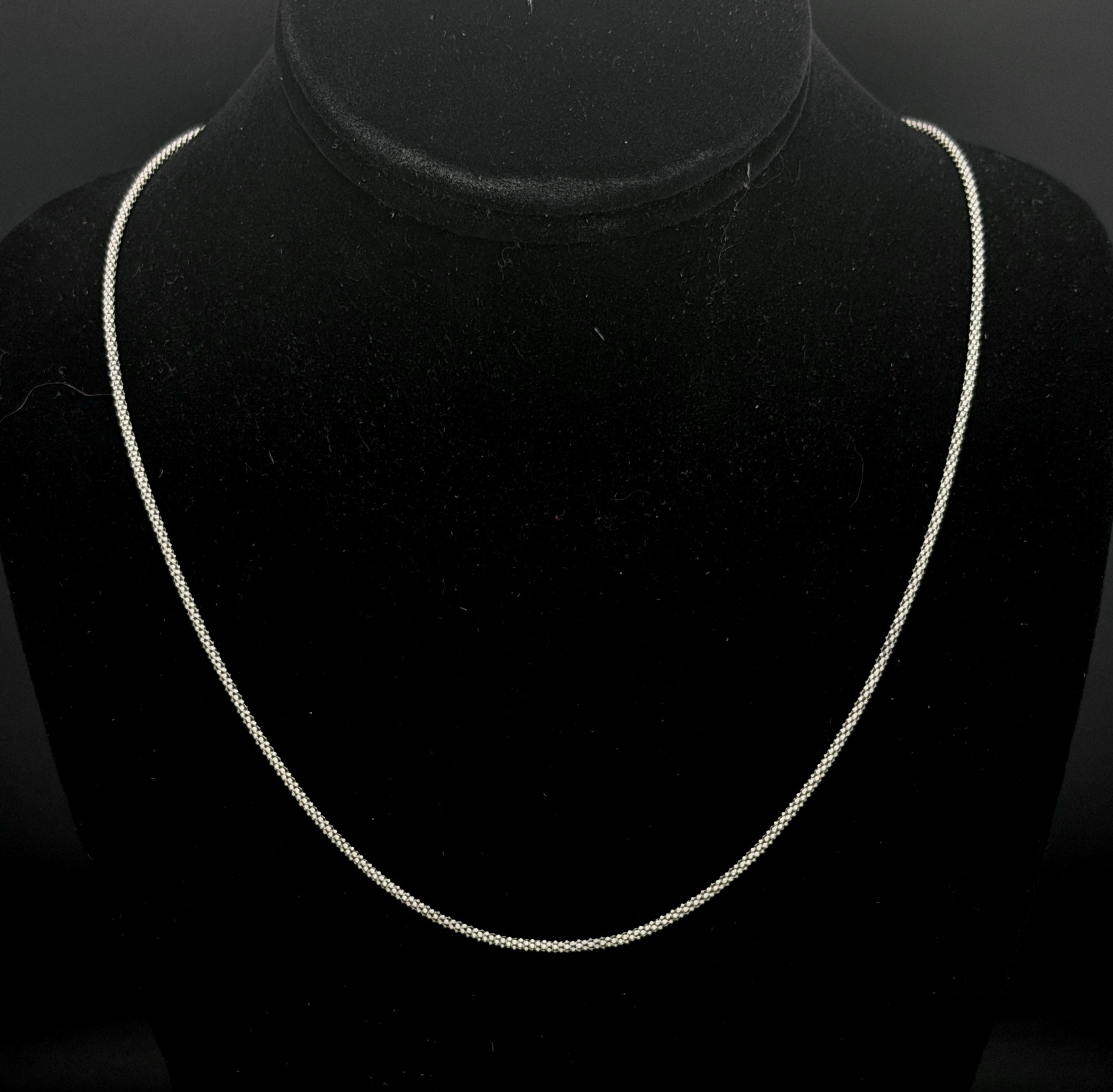 Vintage Sterling Silver Italian Popcorn Link Chain Necklace - 22"