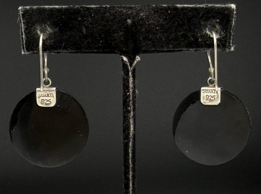 Suarti - Vintage Abalone Shell Sterling Silver Dangle Earrings