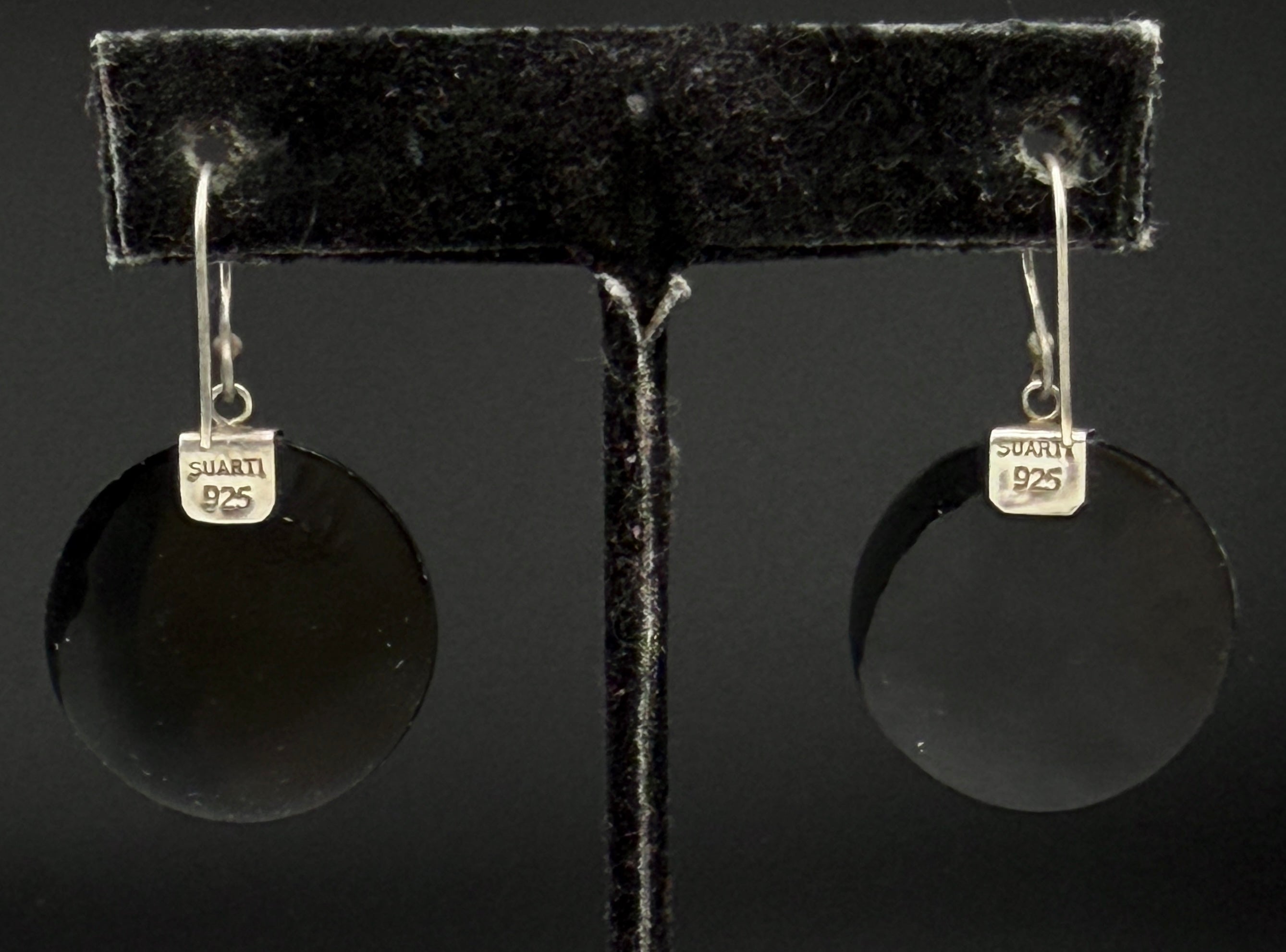 Suarti - Vintage Abalone Shell Sterling Silver Dangle Earrings
