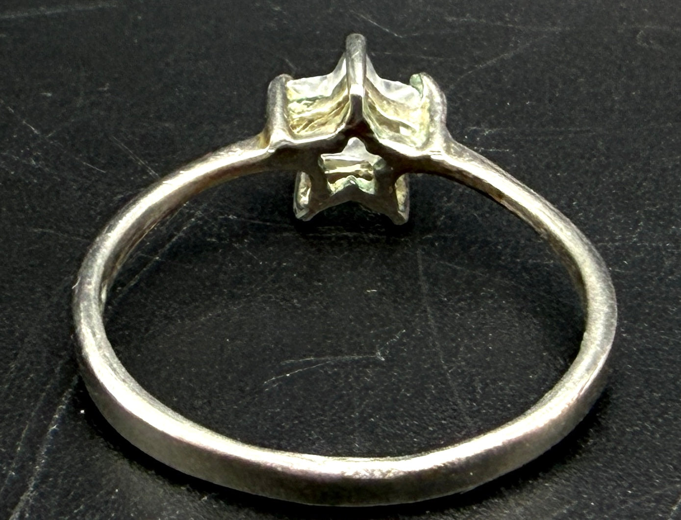 Vintage Star Cut CZ Sterling Silver Ring - Size 9.25