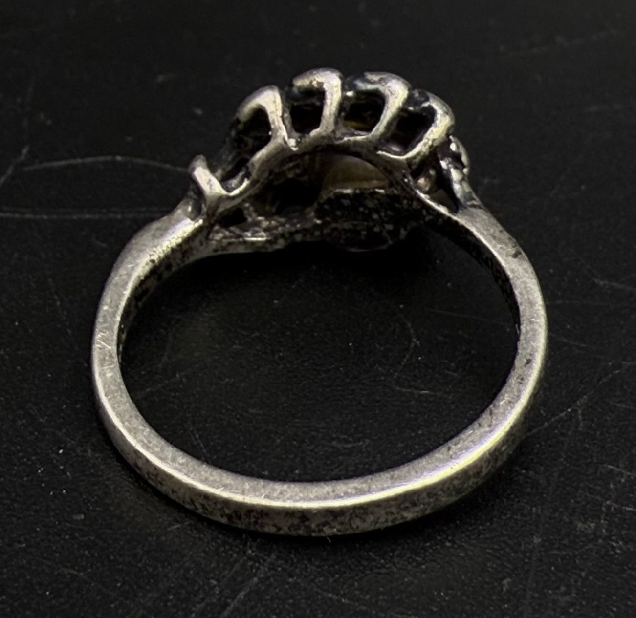 Vintage Tahitian Pearl Sterling Silver Ring - Size 6.25