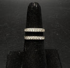 Vintage Sterling Silver Cubic Zirconia Double Band Ring - Size 5.75