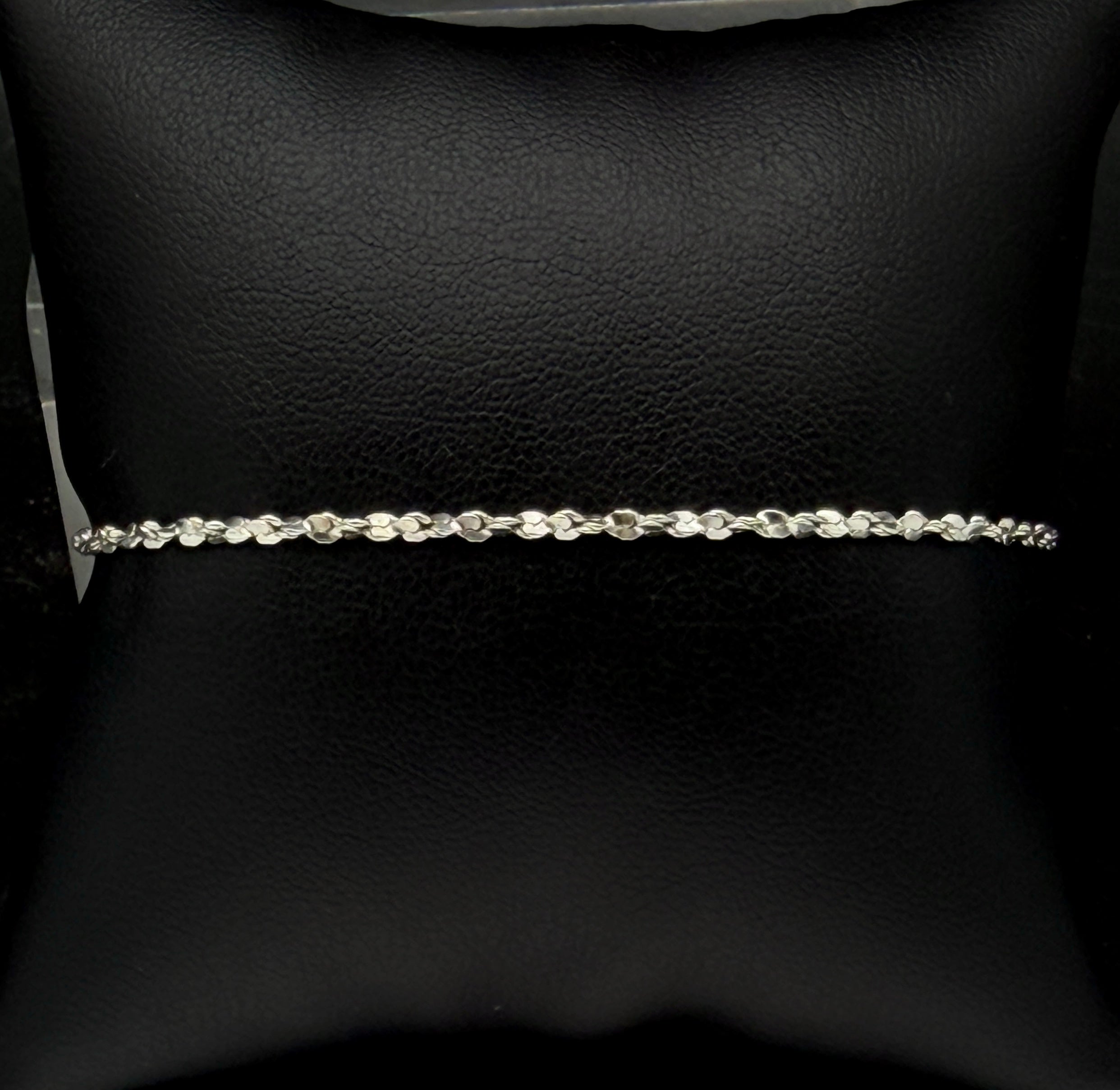 Vintage Italian Sterling Silver Tinsel Link Bracelet - 7.25"