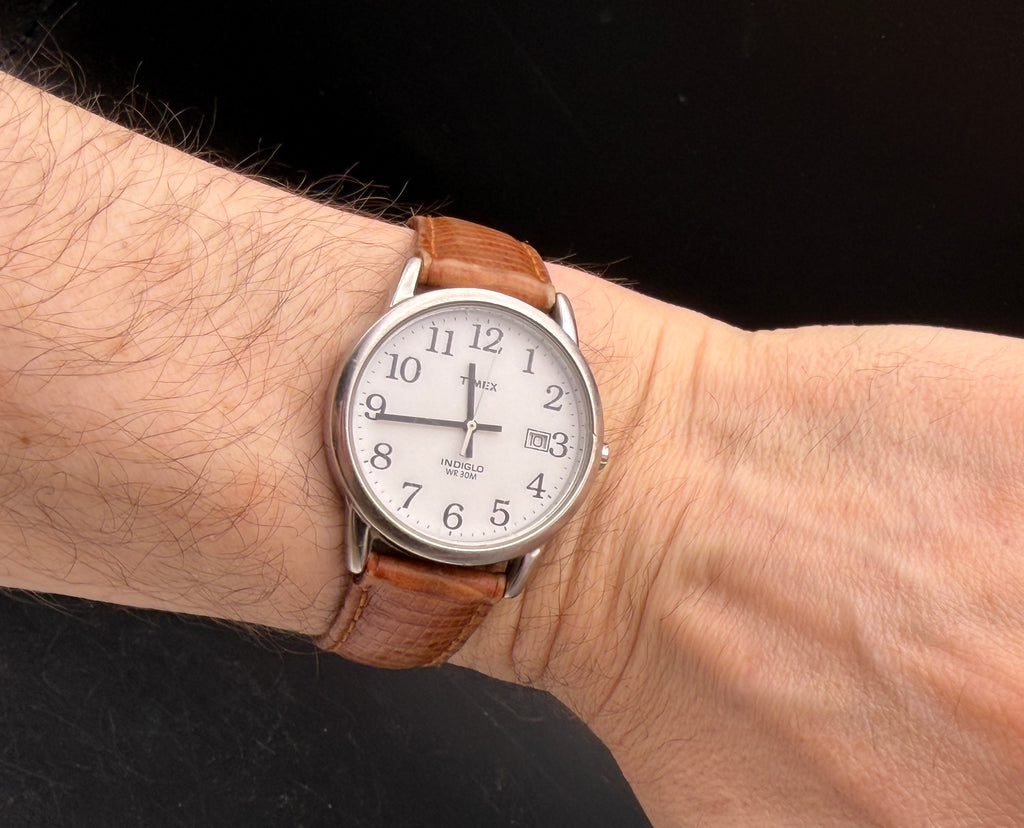 Timex - Vintage Functioning Leather Band Indiglo Wristwatch