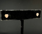 Vintage Pink Mother of Pearl Sterling Silver Heart Stud Earrings