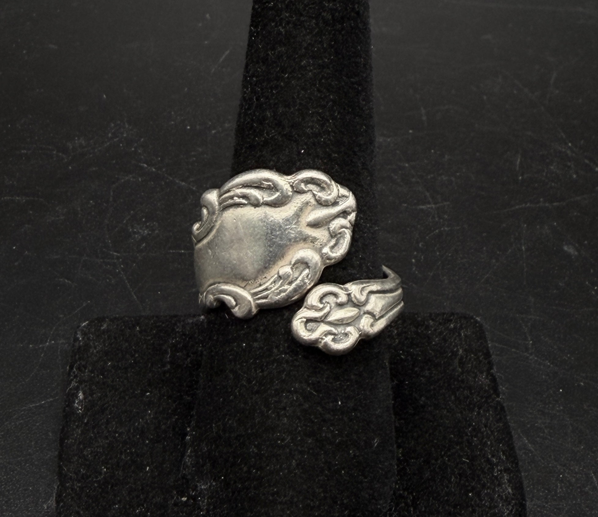 Vintage Sterling Silver Spoon Bypass Band - Size 9+