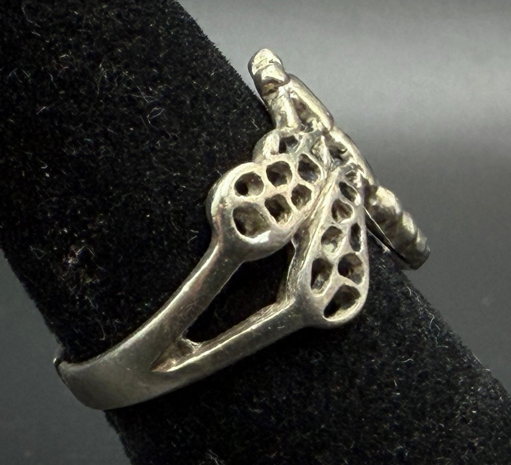 Vintage Sterling Silver Dragonfly Ring - Size 5.5+