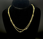 Judith Ripka- Vintage Gold Tone Sterling Silver CZ Station Chain Necklace - 35.5"