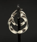 Vintage Twisted Hoop Sterling Silver Earrings