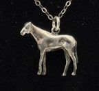 Vintage Sterling Silver Horse Pendant Chain Necklace - 18"