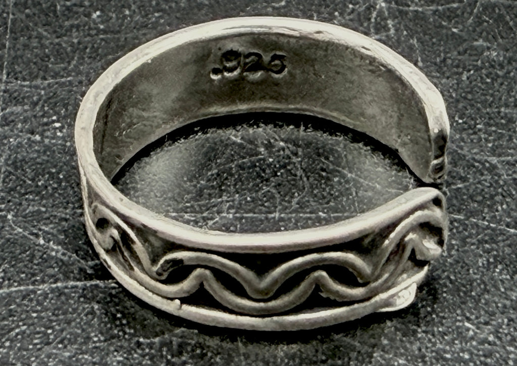 Vintage Handmade Sterling Silver Adjustable Size Toe Ring
