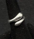 Vintage Sterling Silver Bypass Band Ring - Size 6.5+