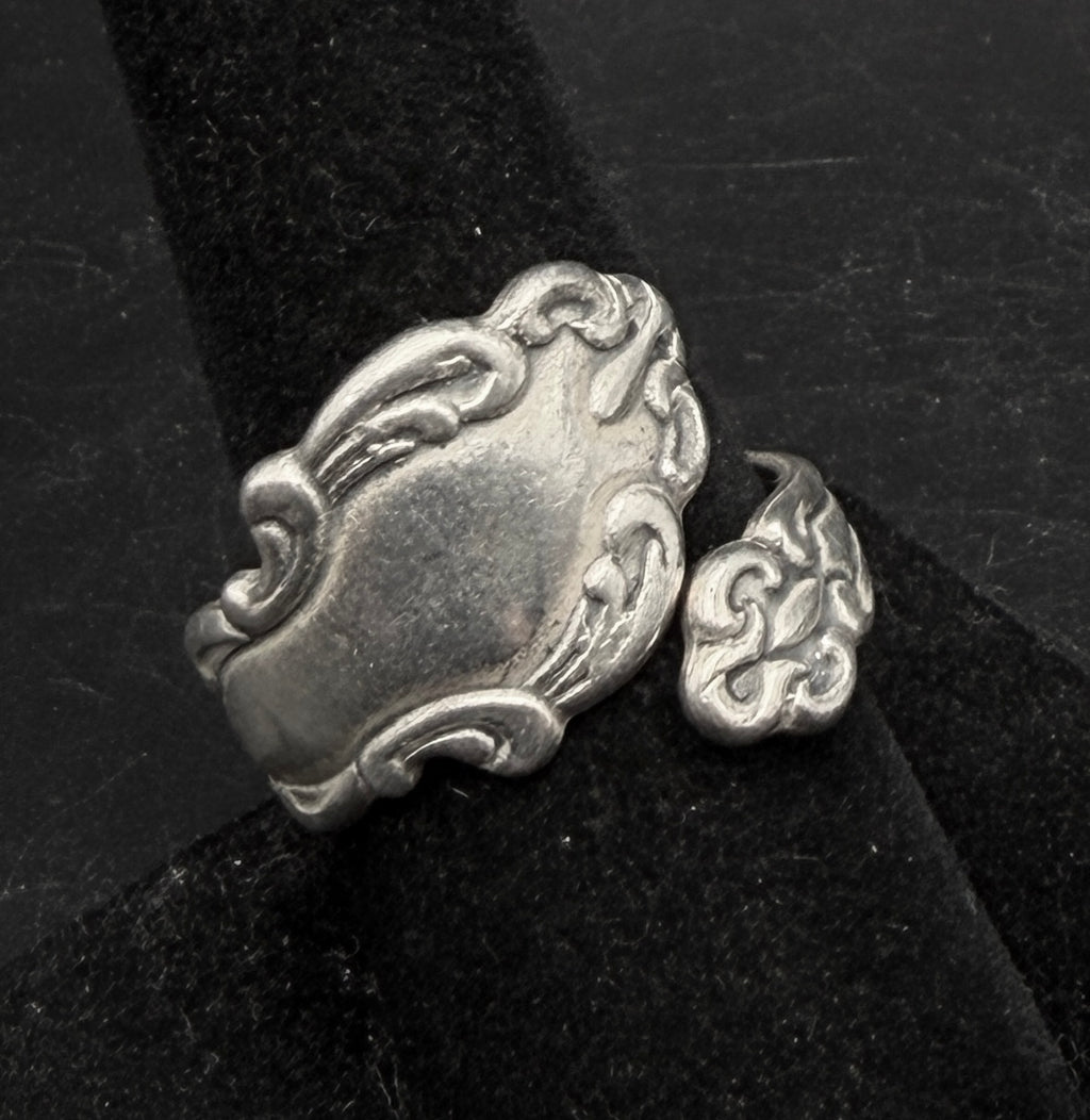 Vintage Sterling Silver Spoon Bypass Band - Size 9+