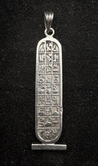 Vintage Ancient Egyptian Cartouche Arabic "Angela" Name Sterling Silver Pendant