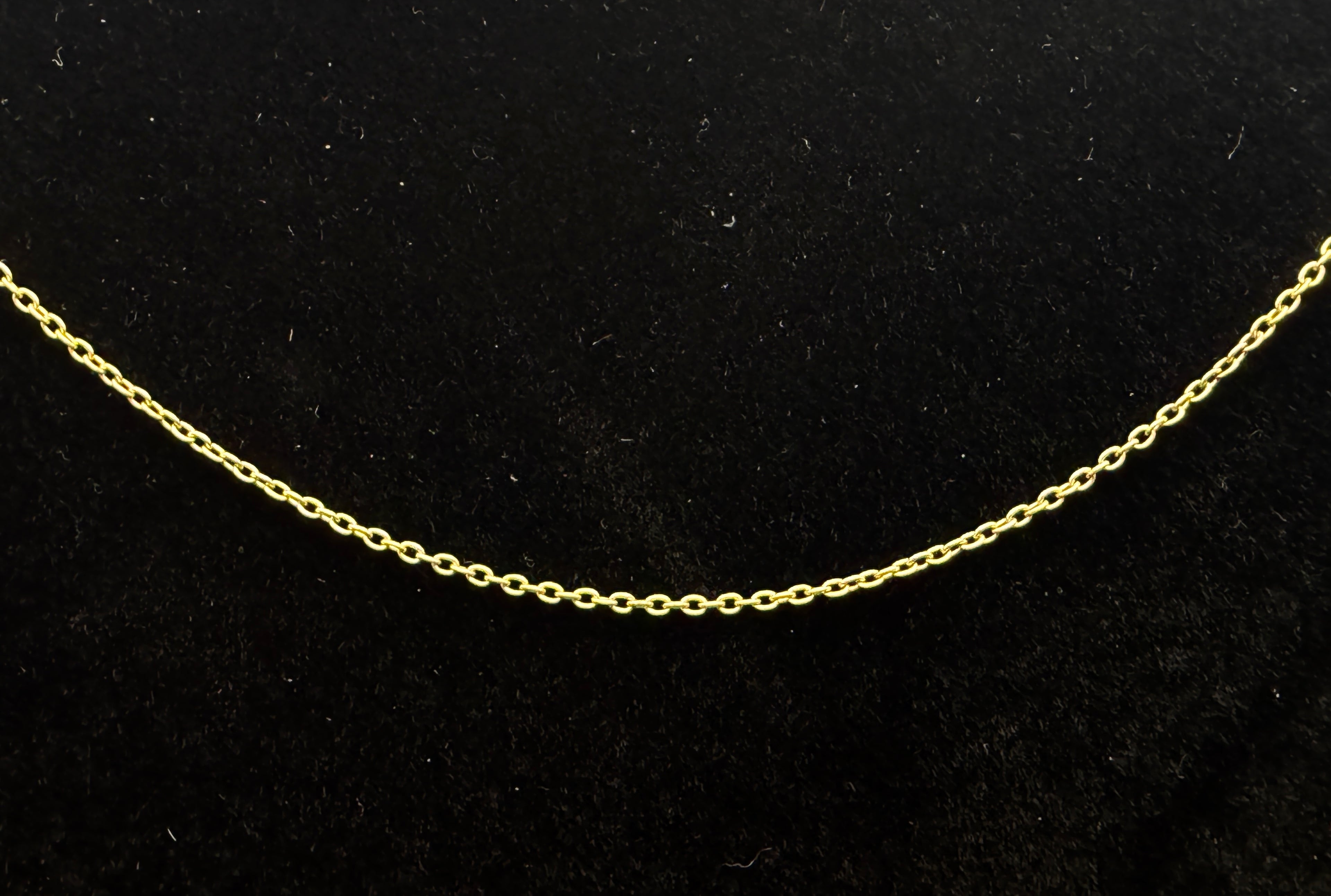Vintage Gold Tone Sterling Silver Chain Necklace - 18"