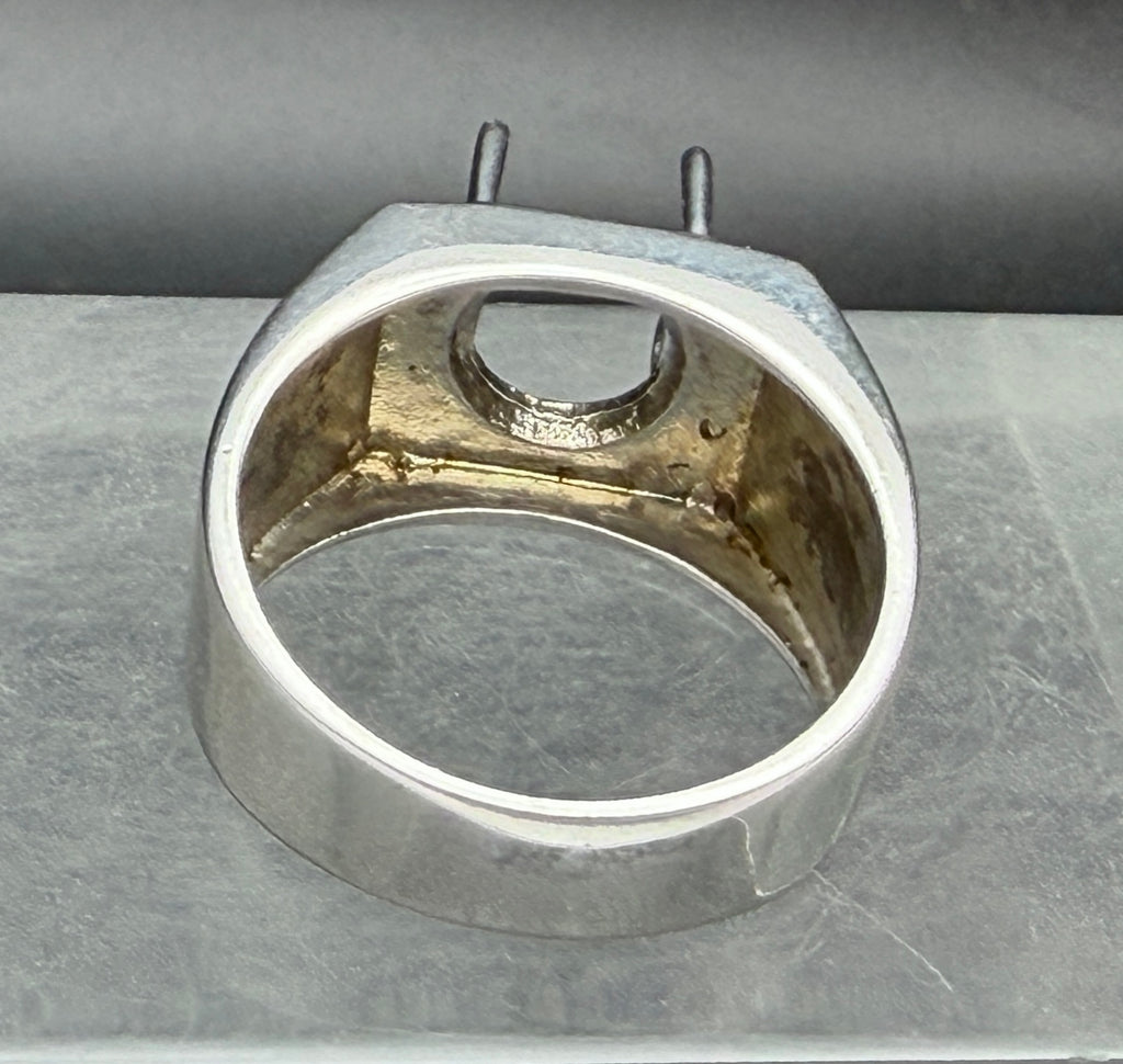 Vintage Unused Sterling Silver Unmounted Ring - Size 9