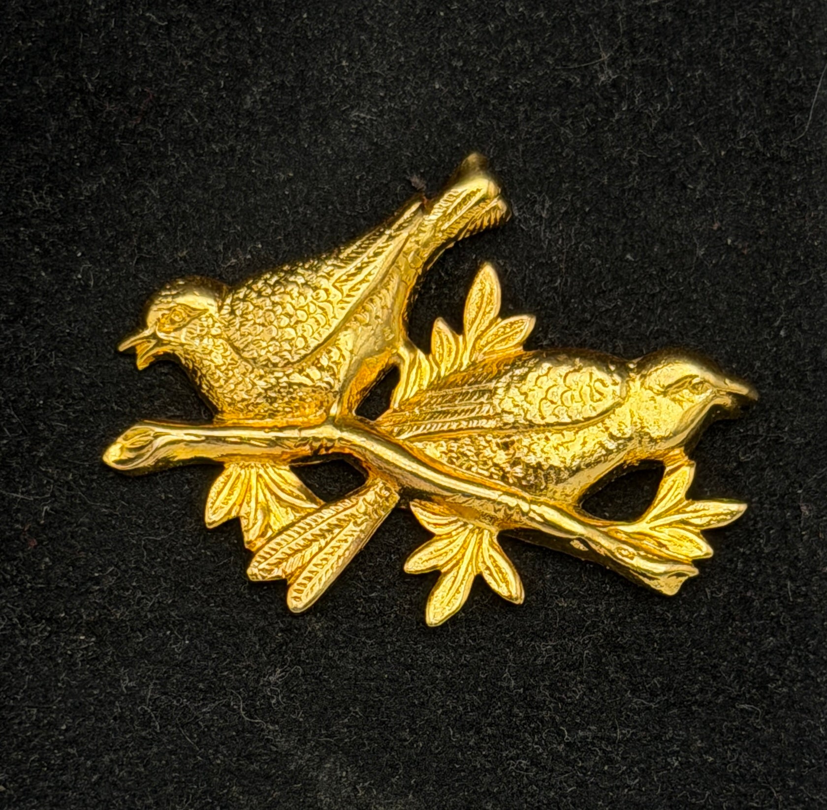 Brass Stamped Birds on a Branch