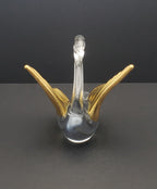 Vintage Gilded Wings Glass Swan Figurine