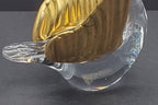 Vintage Gilded Wings Glass Swan Figurine