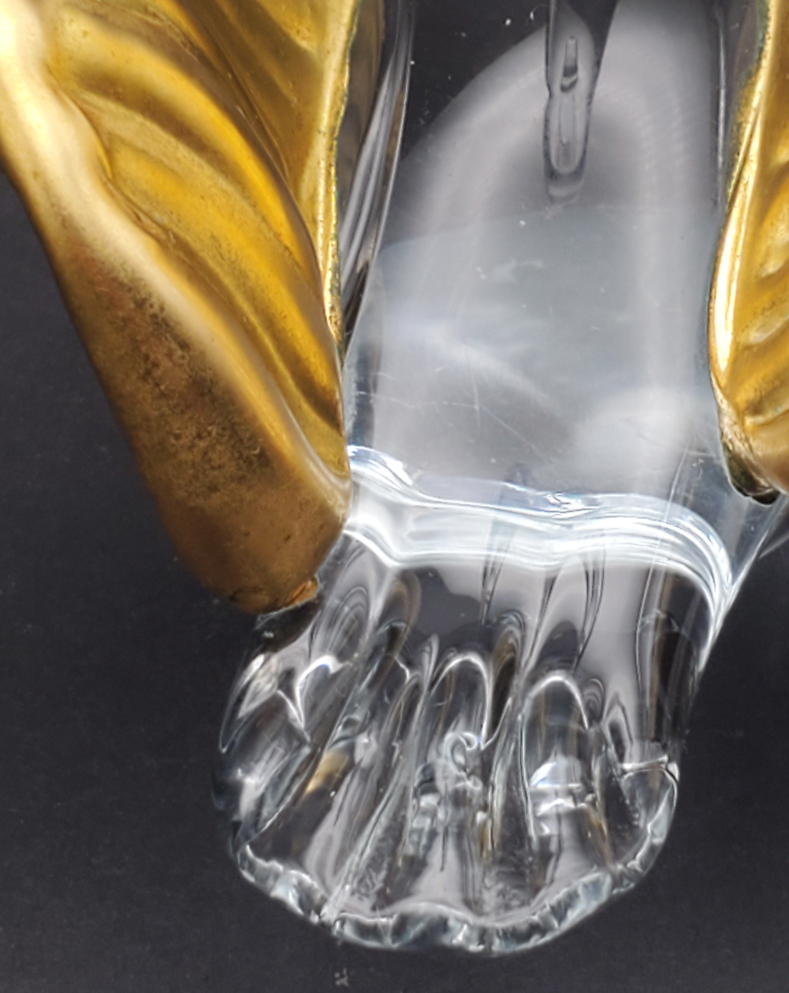 Vintage Gilded Wings Glass Swan Figurine