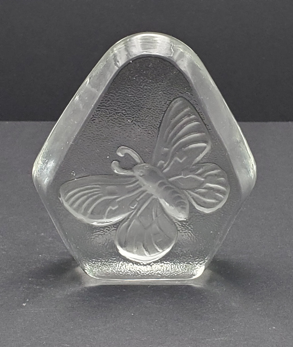 Vintage Glass Three Dimensional Plaque of a Moth