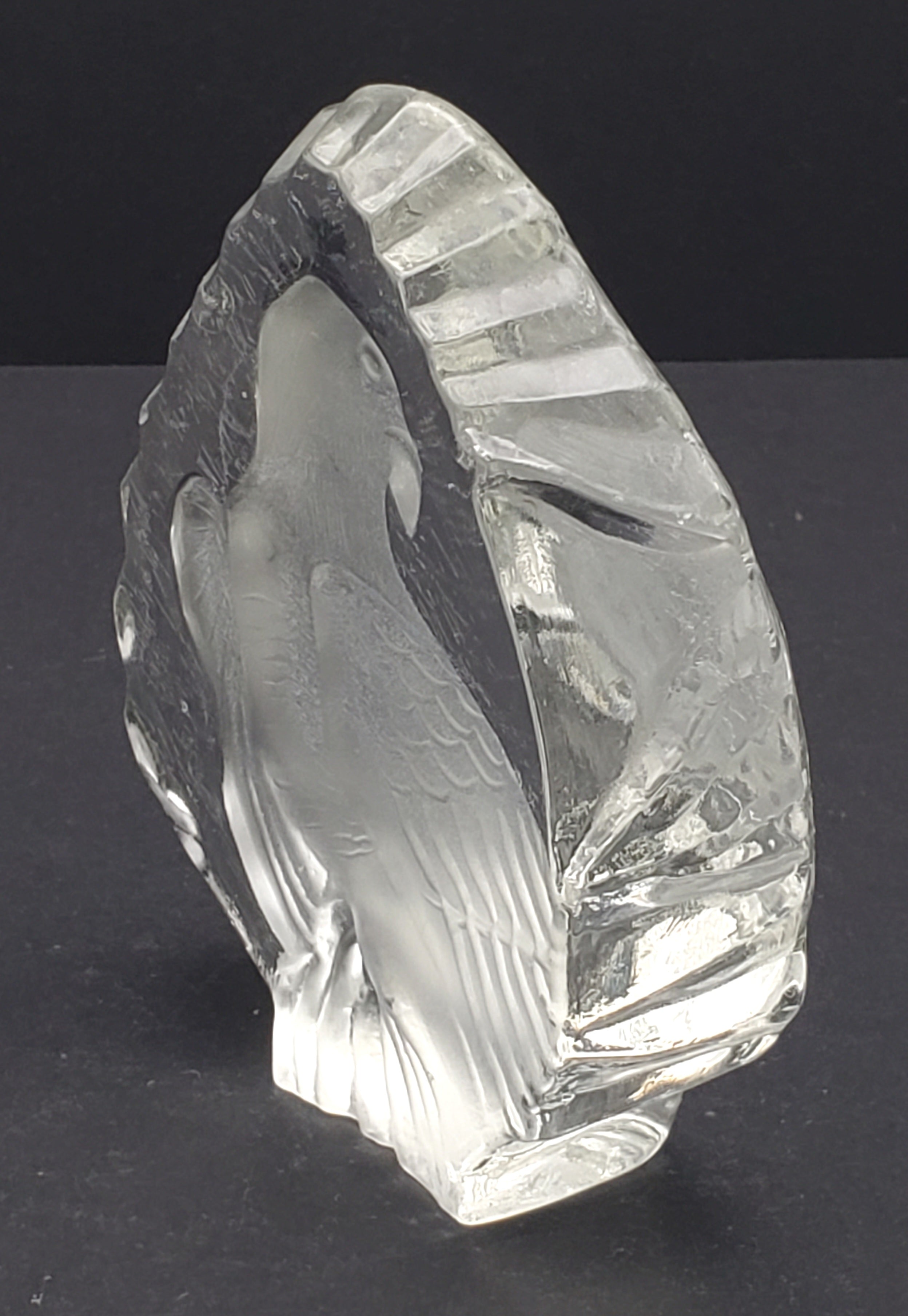 Vintage Glass Three Dimensional Plaque of an Eagle