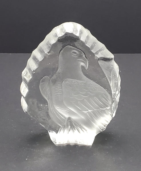 Vintage Glass Three Dimensional Plaque of an Eagle