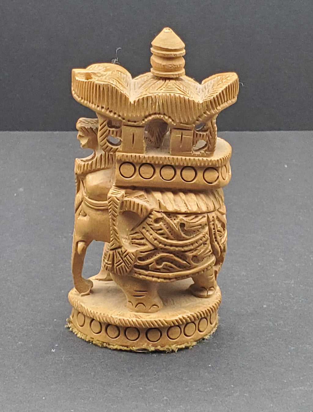 Carved Ceremonial Elephant Figurine