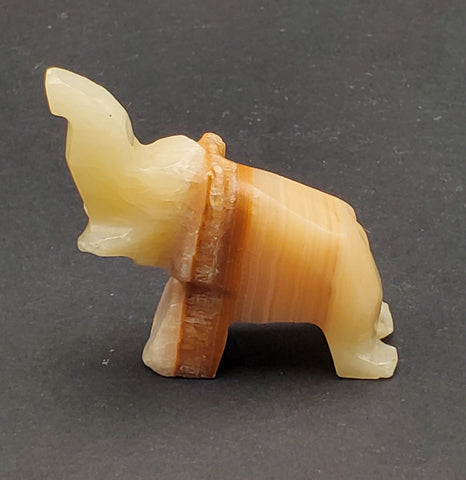 Carved Onyx Elephant Figurine