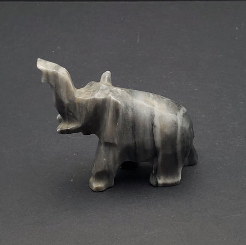 Carved Stone Elephant Figurine