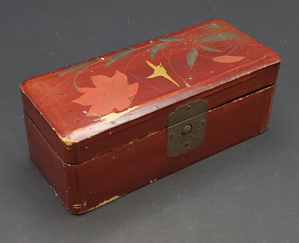 Hand Painted Rectangular Wooden Lacquered Box